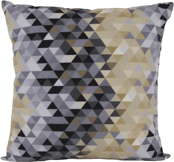 Capa almofada LYON Veludo estampado Triangulo Preto 50x50cm
