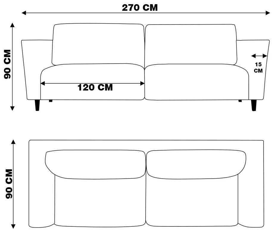Sofá 270cm Decorativo Sala de Estar Franz Linho Bege G52 - Gran Belo
