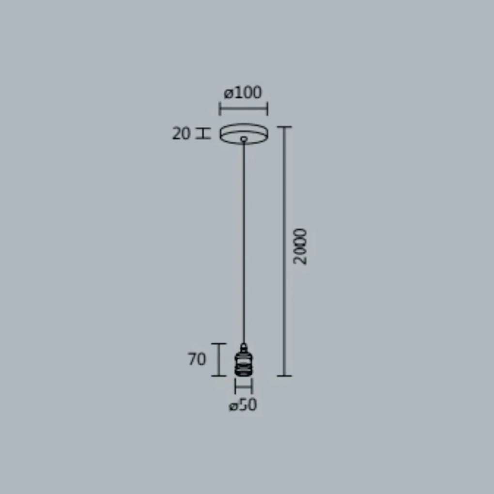 Pendente Deck 05X10X200Cm 01Xe27 Bronze | S&l Iluminação 2021 Bz (Bronze)
