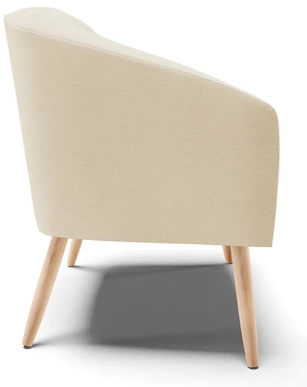 Poltrona Decorativa Pé Palito Natural Kit 2 Stella Linho D03 - D'Rossi - A32 Bege