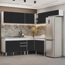 Armário de Cozinha Modulado de Canto 7 Peças CP21 com Pia Inox Branco/