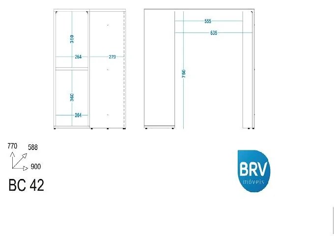 Escrivaninha Computador 4 Nichos - Branco