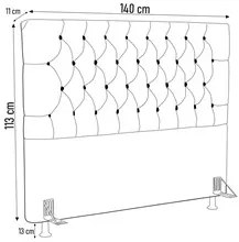 Cabeceira Casal Cama Box 140cm Cristal C16 Bouclê Mostarda - Mpozenato