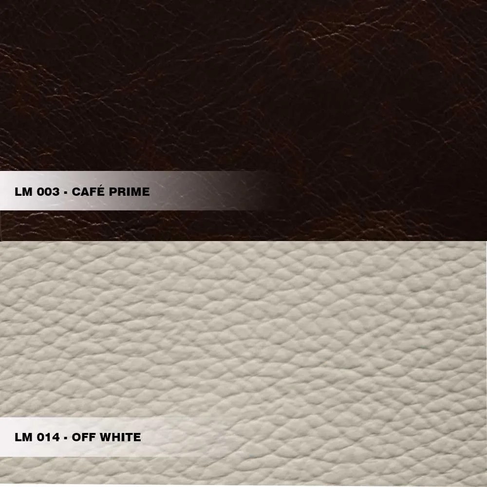 Poltrona Decorativa Pablo Couro OffWhite/Café G34 - Gran Belo