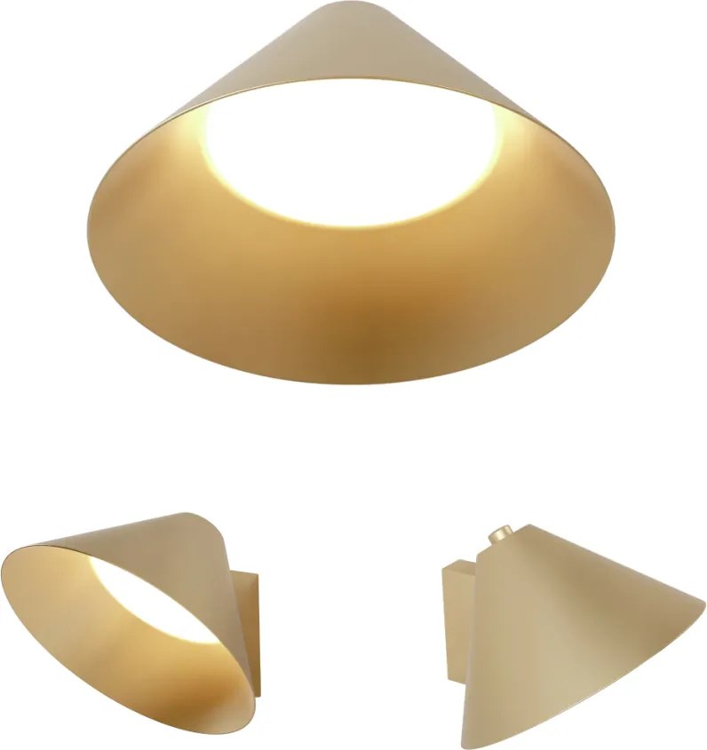 Arandela Cone Hat Ø17X9,5Cm Led 5W 3000K - Qimporta Ar2527 (CHAMPANHE)