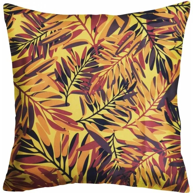 Capa de Almofada Suede Suprema em Tons Amarelo e Preto - Círculos - 60x30cm