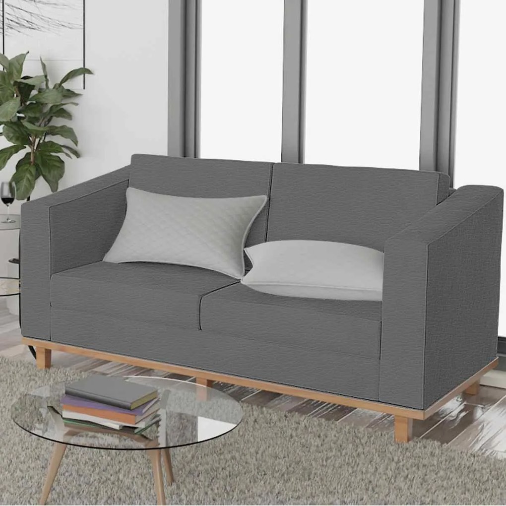 Kit Sofá 2 Lugares e 2 Poltronas Europa Corano Cinza ADJ Decor