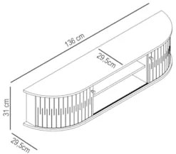 Rack Bancada para TV 60 Pol Suspenso 136cm Helena Z10 Calacata/Off Whi