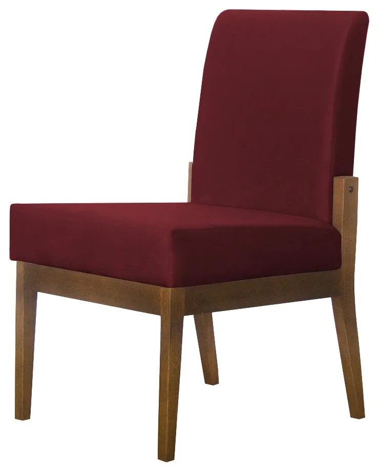 Cadeira de Jantar Helena Suede Bordô - Decorar Estofados