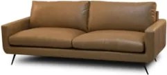 Sofá 3 Lugares Para Sala Living 252cm Merli L08 Couro Camel  - Mpozena