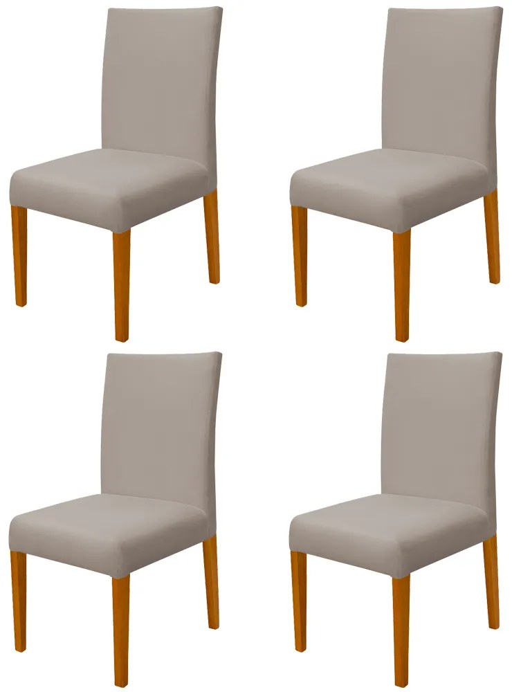 Kit 4 Cadeiras de Jantar Milan Veludo Capuccino