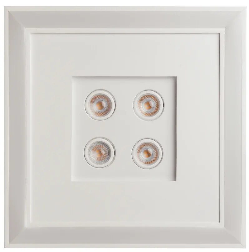 Embutido Bore Pro 62X62X11Cm 04Xpar20 Led 49,2W Bivolt | Usina 19202/6... (BT - Branco Texturizado, 4000k)