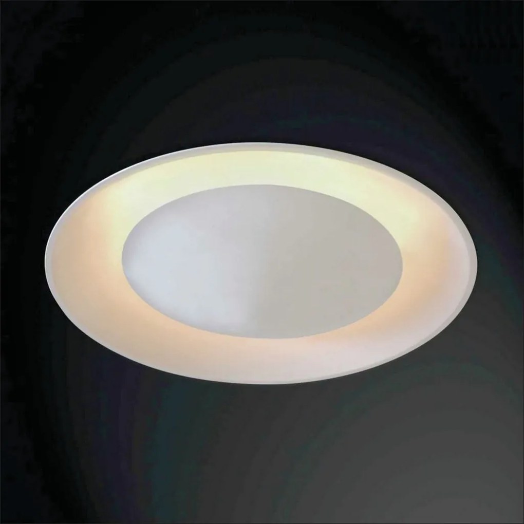 Luminária De Embutir Eclipse Curvo 6Xg9 Ø60X11Cm Metal | Usina 233/6 (BT - Branco Texturizado + BR-F - Branco Fosco)