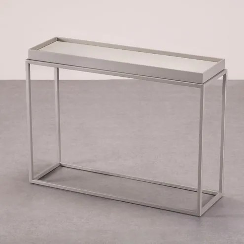 Mesa Lateral Loi Recouro Marfim Base Aluminium - 78254 Sun House