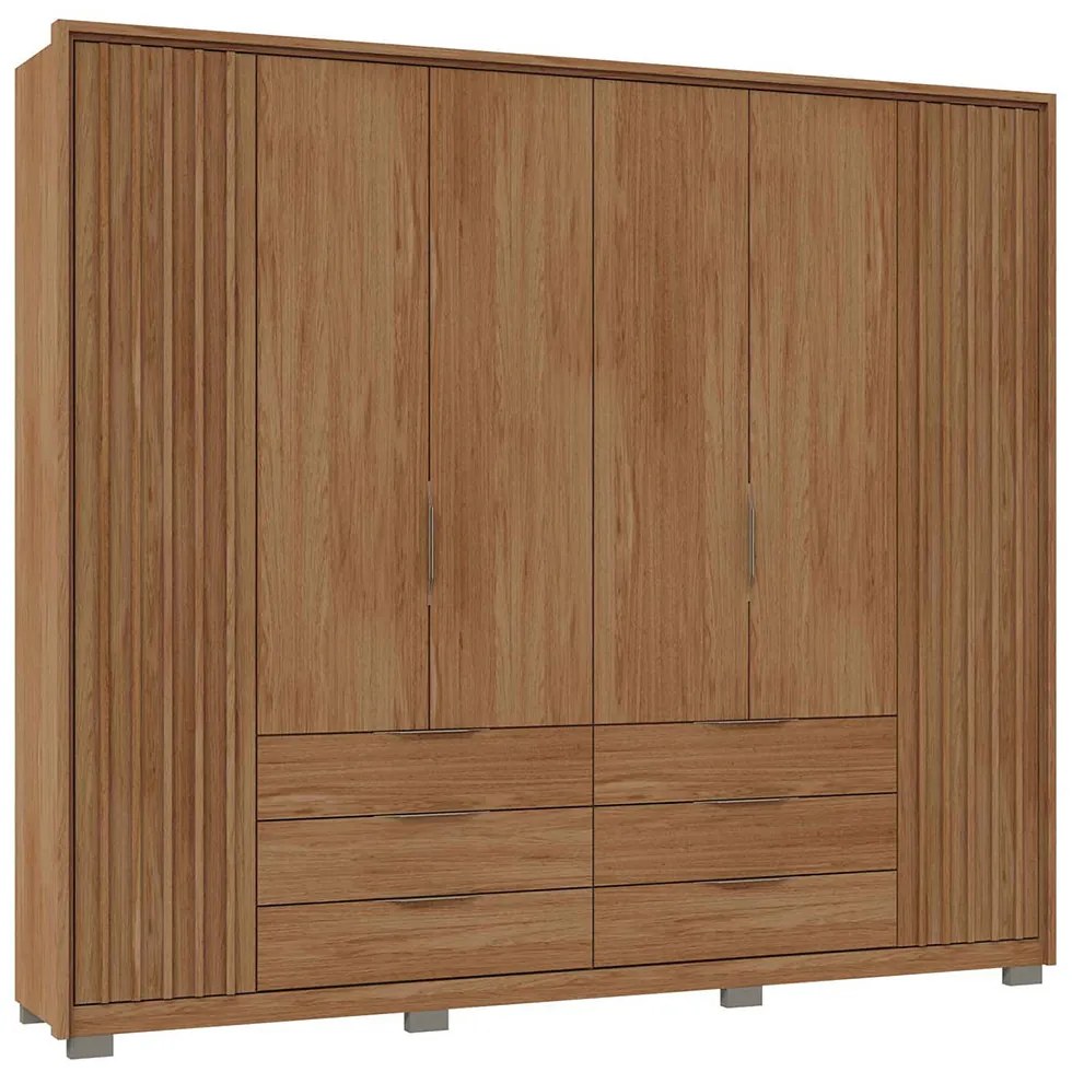 Guarda Roupa Essence Casal Ripado 6 Portas de Bater 6 Gavetas MDP Buriti G11 - Gran Belo