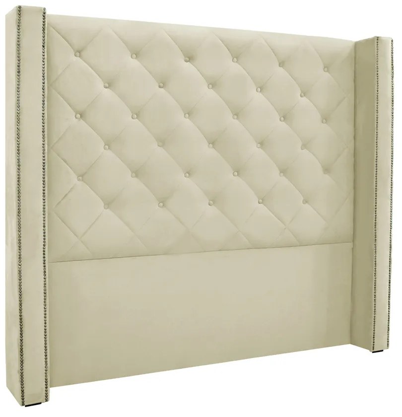Cabeceira Cama Box Casal 140 cm Vicenza Veludo S04 - D'Rossi - Bege