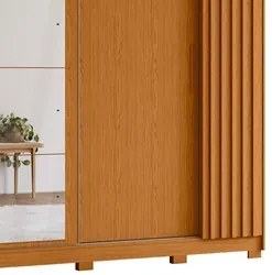 Guarda Roupa Casal 4 Portas 4 Espelhos Jacarandá Flex Cinamomo/Off Whi