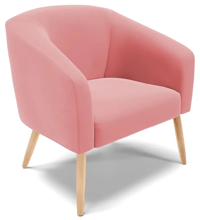 Sofá Namoradeira e Poltrona Pé Palito Natural Stella Suede D03 - D'Rossi - Rose