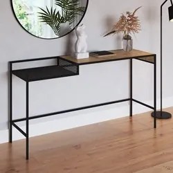 Aparador Para Sala de Estar 140cm Pés Metálicos Dinâmico Vermont/Preto