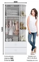 Guarda Roupa Infantil 2 Portas Com Cantoneira Labirinto Branco - Henn