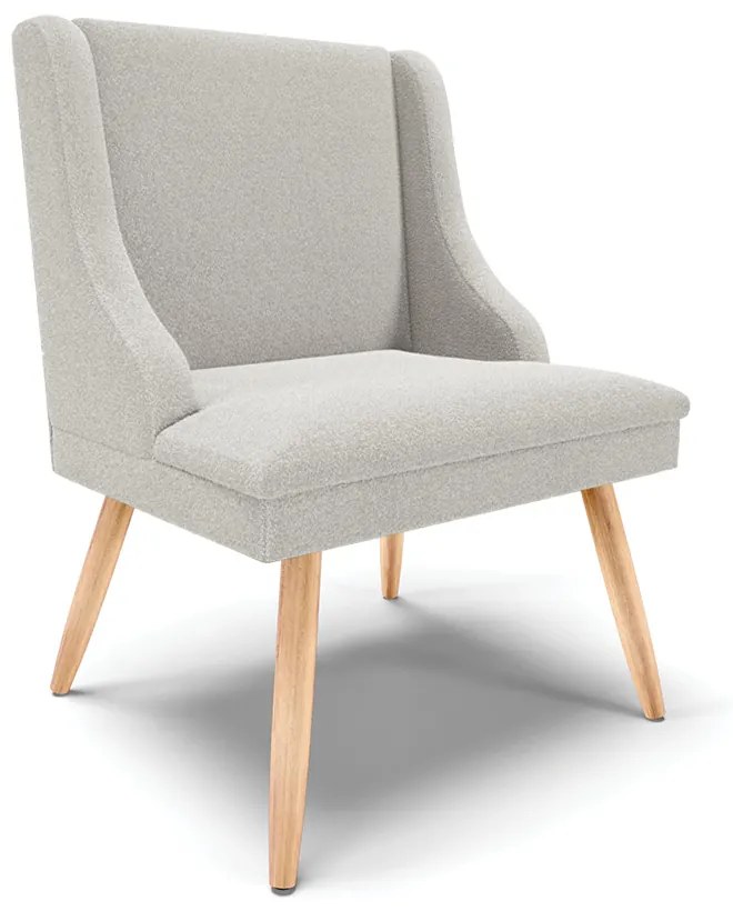 Cadeira Sala de Jantar Pé Palito Natural Liz Boucle D03 - D'Rossi - Cinza