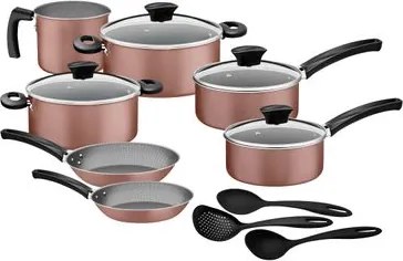 Kit Cozinha Tramontina Michigan 10 Peças em Alumínio Starflon Max Siena Natural