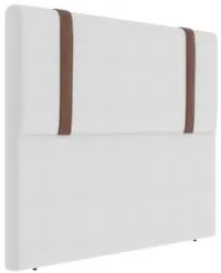 Cabeceira Cama Box Solteiro 90cm Estofada Glory Sintético Branco Z04 -