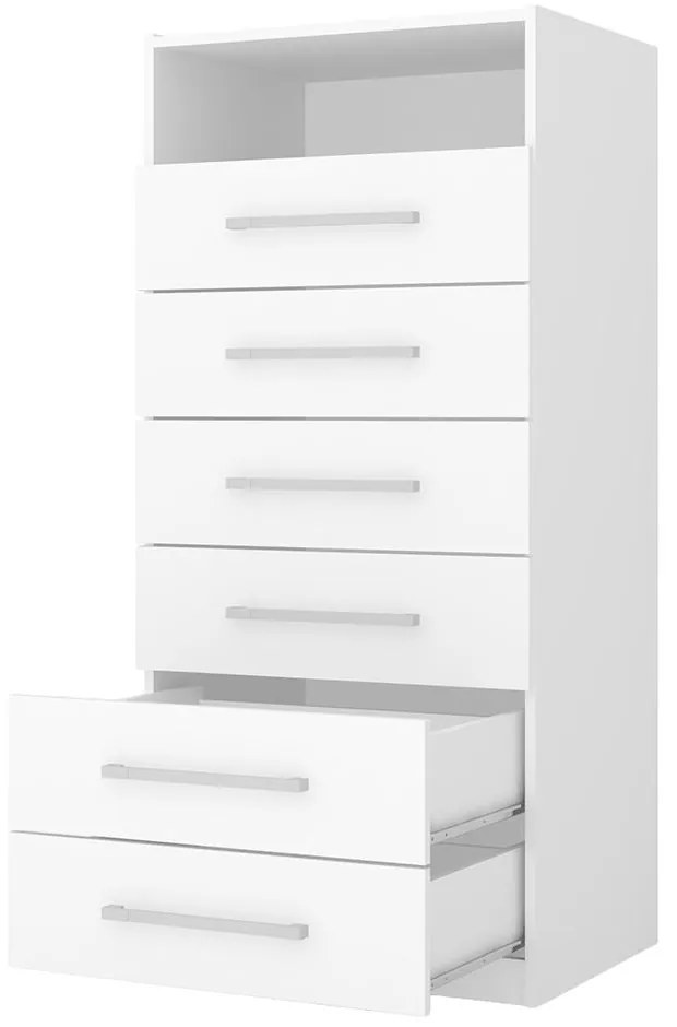 Cômoda Madri Multiuso Organização 6 Gavetas Premium Branco