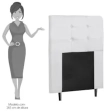 Cabeceira Cama Box Solteiro 90cm Luna Sintético Branco Z51 - Mpozenato