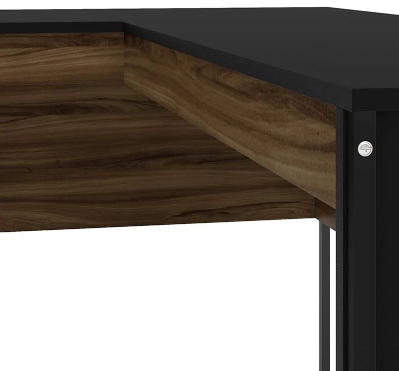 Mesa De Canto Em L Escritório Maiorca - Preto New Avelã
