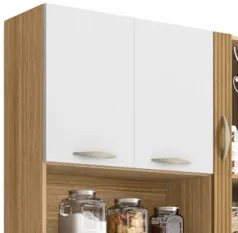 Armário de Cozinha Compacta 90cm Bruna Z06 Freijó/Supremo/Ripado - Mpo