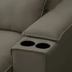 Sofá Retrátil 4 Lugares com Porta Copo 280cm Andes F05 Veludo Marrom -
