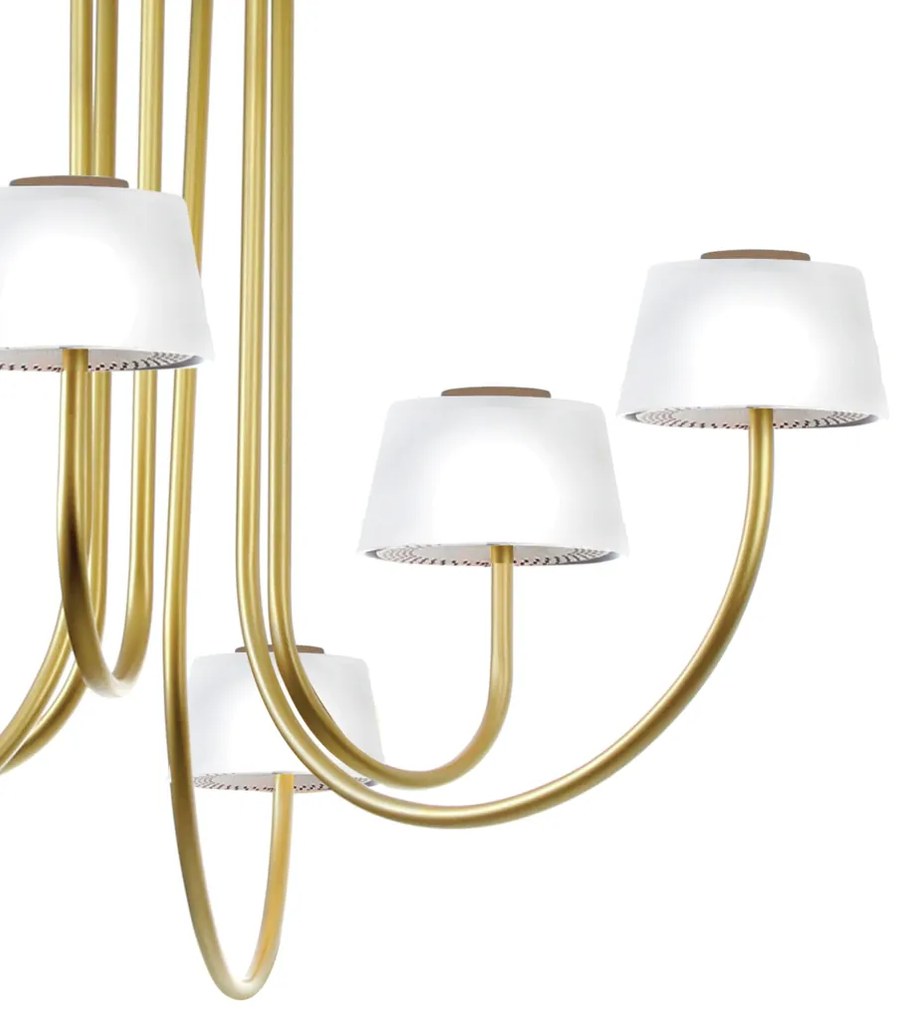Plafon Mushroom Glass 79X86X82Cm Metal Alumínio E Vidro 12Xg9 - Old Ar... (COBRE FOSCO)
