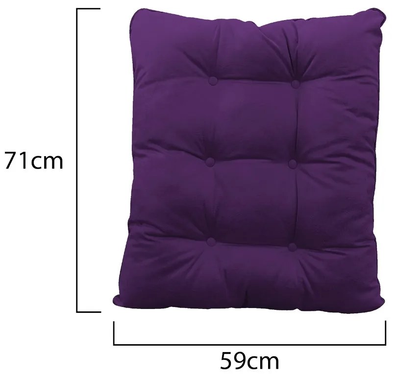 Kit Almofadas para Poltrona e Puff Costela Suede Roxo - ADJ Decor