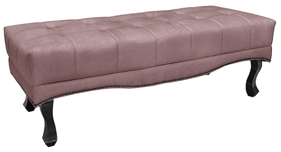 Recamier Decorativo 195cm Loewe Veludo Pés de Madeira Lilás G63 - Gran Belo
