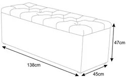Calçadeira Baú 140 cm Paris Corano Areia - JS Móveis