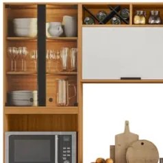 Armário de Cozinha CP01 180cm Nala Freijó UV/Off Acetinado Z44 - Mpoze