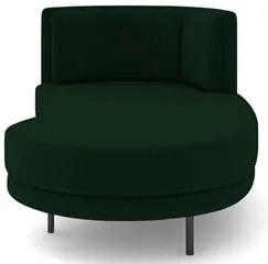 Chaise Longue Divã 164cm Braço Esquerdo Logus D06 Veludo Verde - Mpoze