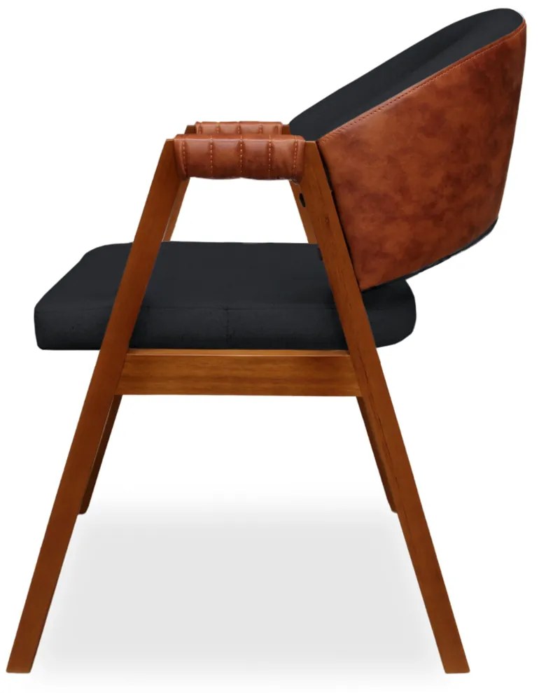Poltrona Decorativa Suellen Linho Preto
