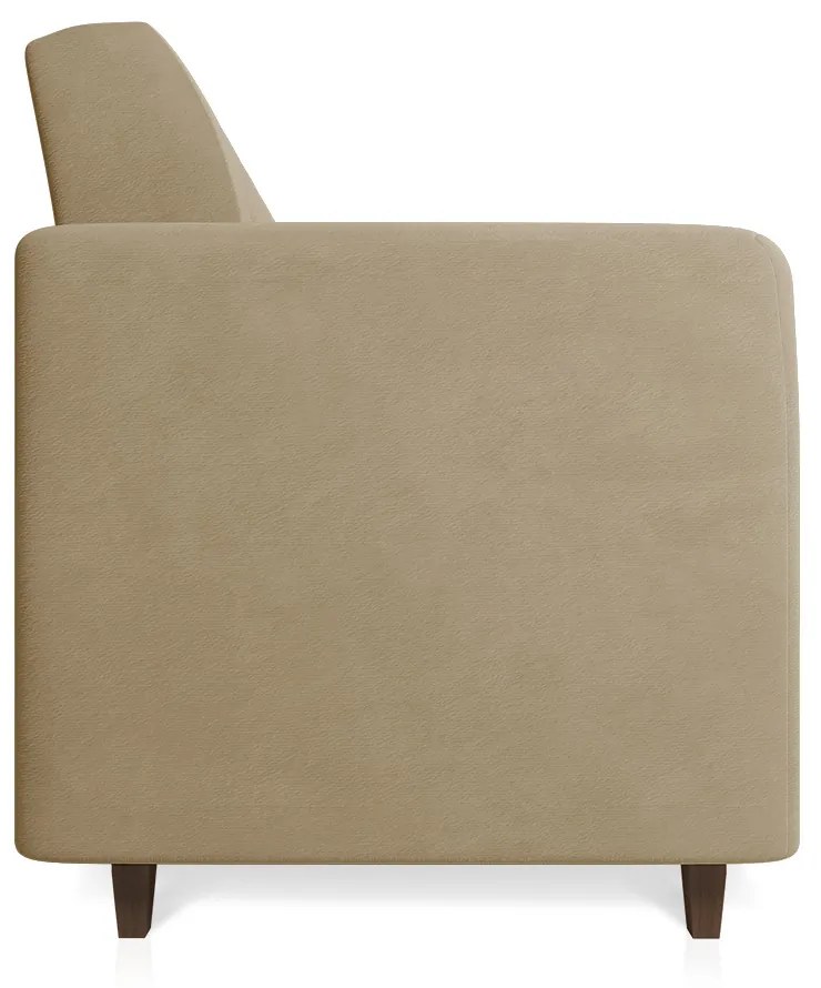 Sofá 03 Lugares Arezzo Suede Pés Chanfrado Tabaco - D'Rossi - Marrom Rato