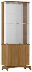 Cristaleira Porta de Vidro Com Espelho e LED Zuni Ypê N02   - Mpozenat