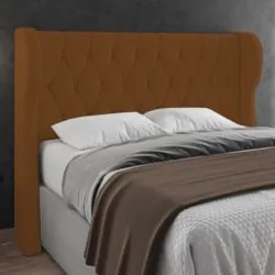 Cabeceira Casal King Cama Box 195cm Malva Z04 Veludo Terracota - Mpoze