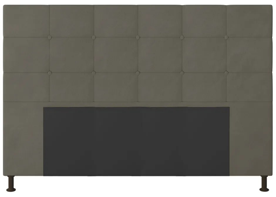 Cabeceira Casal Queen Cama Box 160cm para Quarto Stambul Suede M11 - D'Rossi - Grafite