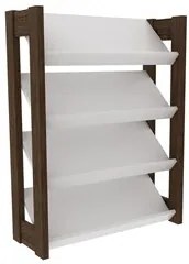Armário Multiuso Sapateira AZ1025 Branco/Nogal - Tecno Mobili
