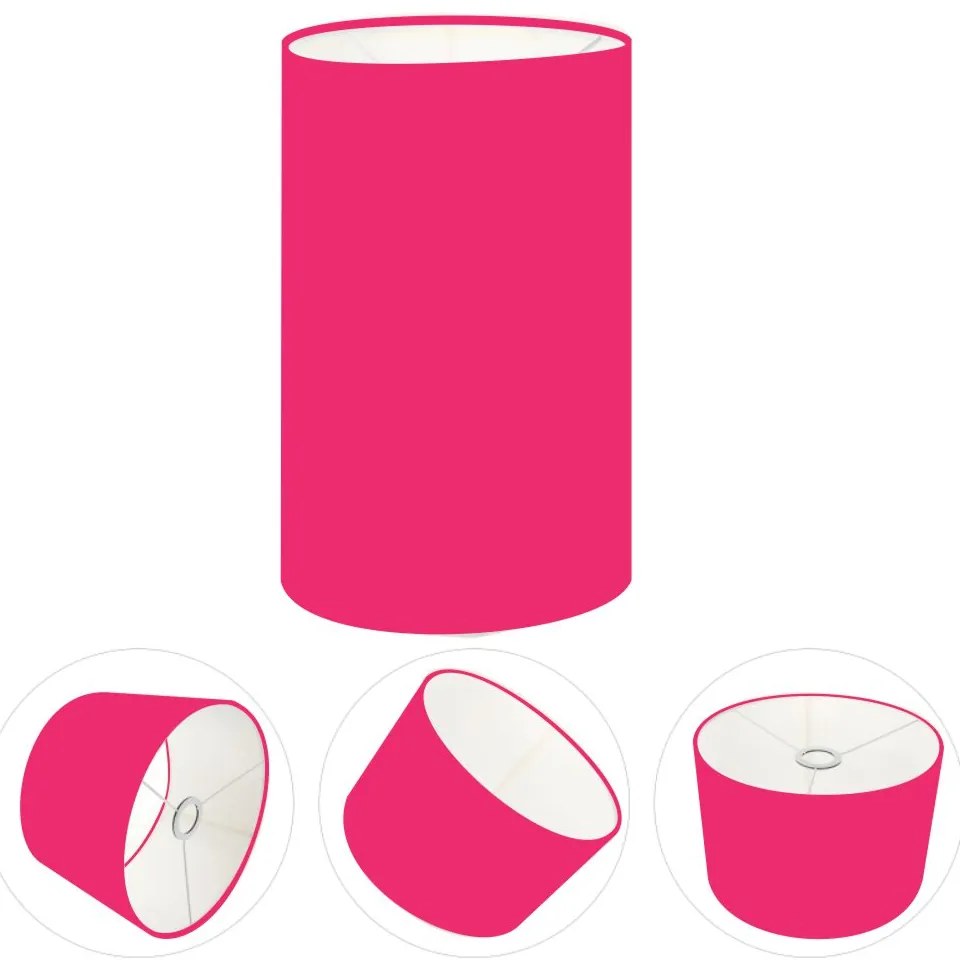 Cúpula Abajur Cilíndrica Cp-7002 Ø13x30cm Rosa Pink