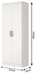 Guarda Roupa Multiuso Margarida 02 Portas de Abrir Branco - Henn