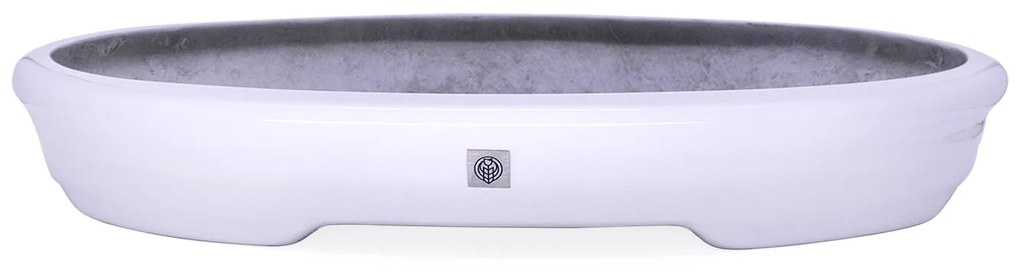Vaso Bacia Decorativo Osaka Branco p 7x46x35 Cm B02 - D'Rossi