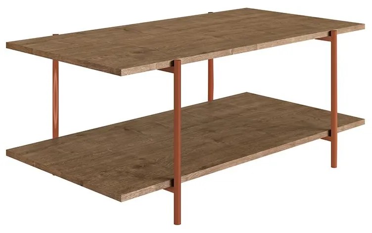 Mesa Centro Multifuncional C/ 2 Prateleiras - Vermont Cobre
