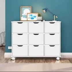 Kit 2 Nichos Organizadores 9 Gavetas com Rodízios Toys Q01 Branco - Mp