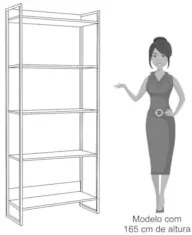Conjunto Escritório 3 peças 1 Mesa em L e 2 Estantes Studio Industrial